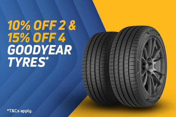 15% off 4 Goodyear Tyres