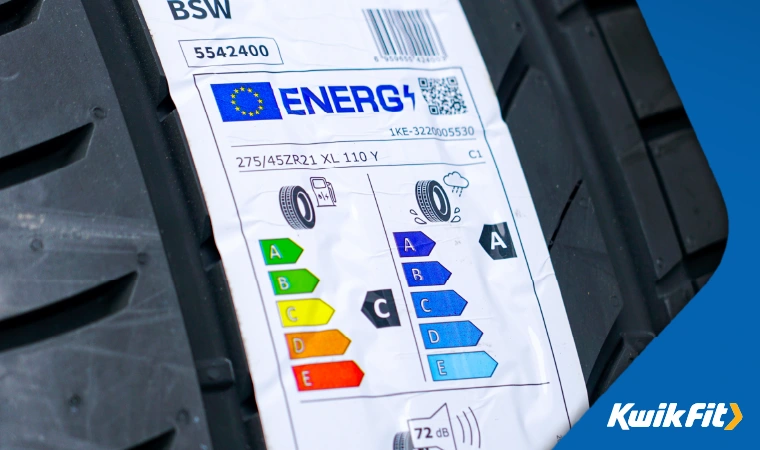 Car tyre label fuel effiency.